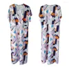 Casual Dresses Printing Geometric Fashion Dress Long Beach Blus Women Swimwear Women's Patchwork Sleeve Party