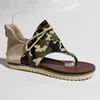 Sandali SAGACE Scarpe per donna 2022 Ladies Soft Leather Casual Camouflage Infradito Roman Comfy Zipper Chaussure Femme