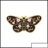 Pins Brooches Pins Jewelry European Insect Series Butterfly Moth Shape Brooch Pin Women Animal Alloy Enamel Clothes Bdehome Otzvn