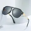 Sunglasses T-shaped Men's And Women's Fashion Double Beam Sunscreen Glasses Simple Metal Toad Personality UV400