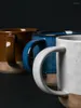 Mokken Europese stijl Antiek grove aardewerk Mok Creatieve liefhebbers Keramiek Simple Home Exquise Texture Literary Cups Coffee Cups Coffee Cups
