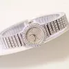 Montres-bracelets 2022 diamant montres-bracelets pour femmes argent élégant Femme Montre étanche strass Montre Femme Coffret Cadeau