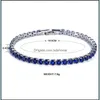 Tenis Bracelets Biżuteria luksus 4 mm sześcien cyrkonu lodowany łańcuch kryształowy ślub dla kobiet mężczyzn złota bransoletka kropla bdehome otbdi
