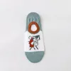 Herrstrumpor Kvinnor Anti-Falling Heel Silicone Invisible med tryckt anime grunt munntecknad film för man gåva