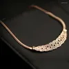 Choker Vintage Guld Silver Färg Halsband Wheat Ears Retro Weave Full Crystal Short For Women Girl Collares Smycken