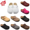 Boston Sandals Designer Tofflor Oljad läderväska Huvud Pull Cork Mocka Höst Vinter Loafers Skor Klassisk Solbrunt Brun Svart Mode Lyx Träskor Tofflor 36-45