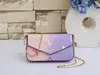 Sunrise Pastel 3pcs وضع Pochette Totes Bag Contlull Womener Counter Counter Pres