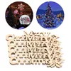 Julekorationer 10st tr￤ h￤ngande prydnad h￤nge med glada bokst￤ver Xmas dekoration diy hantverk 2022 ￥r navidad heminredning