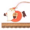 Juldekorationer 2st Moose/Snowman Tree Wood Pendant Ornament Hängande jultomten Wood Crafts Diy Xmas Home C2733