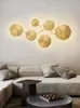 Koperen glans goud lotus blad wandlamp kamerlampen vintage retro bed kunstdecoratie huisverlichting muurwanden