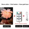 Veilleuses LED plume lumière télécommande lampe de Table batterie/USB atmosphère fée maison chambre fête mariage noël décor