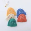 Chapeau tricoté pour bébés enfants, automne et hiver, pour garçons et garçons, casquettes d'ours brodées de dessin animé, bonnets de crâne pour enfants, chapeaux chauds