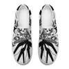 Hommes de cr￩ateurs personnalis￩s chaussures de toile de toile peinte chaussure noire blanche blanche, entra￮neurs de mode, images personnalis￩es sont disponibles