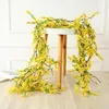 Fleurs décoratives 180cm Artificielle Petite Fleur Jaune Vigne DIY Mariage Jardin El Party Maison Plafond Suspendu Décoration Murale Faux Plantes