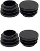 Household Sundries Plastics 1" Inch 25.4 mm Round Plastic Hole Plugs Inserts Black End Caps Metal Tubing Hardware Fences Glide Protection from Chair Legs Furniture XB1