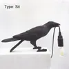 Bird Wall Lamp Table Art Deco Modern Resin Crow Desk For Indoor Living Room Light