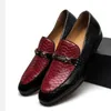 Men Spring and Autumn Newest Studded Loafer Shoes Leather Black Red Breathable Slip On Black Party Shoes Da02