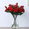 Decorative Flowers Fake Flower Floral Decoration 5 Big Head And 4 Bud Artificial Tulip Moisturizing Lifelike Long Lasting Simulation Rose