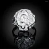 Anéis de casamento que vendem 925 prata elegante rosa flor jóias de moda para feminino para festas do dia dos namorados presente