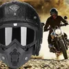 Helmets de motocicleta Casco retro Vintage Half 3/4 Personalidad de cuero Pedal Veh￭culo el￩ctrico Motocross Accesorios de moto B