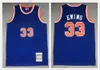 Retro Basketball Jerseys Starks 3 John Anthony 7 Carmelo Frazier 10 Walt 91-92 Ewing 33 Patrick Blue White Black High