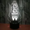 Настольные лампы красочные 3D Creative Vision Nightlight Rocket Stereo Desk Lamp, продавая USB для гостиной