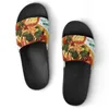 Scarpe personalizzate firmate da uomo Pantofole casual Dipinte a mano Fashion Orange Open Toe Infradito Beach Summer Slides