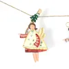 Christmas Decorations Iron Art Angel Girl Pendant Tree Hanging Ornament Cute Pendants Holiday Home Decoration Year Xmas Kids Gifts