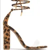 Sandali moda scarpe da donna sexy 2022 bocca di pesce trasparente di grandi dimensioni tacco alto femminile stampa leopardo tacco spesso spesso