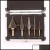 Drill Bits 5Pcs/Set Hss Cobalt Mtiple Hole 50 Size Step Bit Set Coming Include Aluminum Case Arrival High Otybi