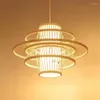 Lampy wiszące nordyckie lampy lampy LED Lights oświetlenie ręcznie wykonane bambus żyrandol sypialnia salon el hobby dekoracja dekoracji