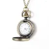 Pocket Watches m￤n tittar p￥ retro brons ton runda form spindel web m￶nster med kedjehalsband Helh889