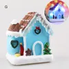 Decorazioni natalizie Casa luminescente in resina per feste Regalo per la casa Alimentato a batteria Micro Ornamenti paesaggistici Decor L