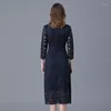 Casual Dresses Taoyizhuai Brand Lace Dress Women's Spring And Autumn French Medium Length Slim Fit Below The Knee Skirt