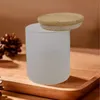 Sublimazione fai-da-te Bicchiere da 6 once Lattina di vetro con coperchio in bambù Candela Vaso Contenitore per alimenti Contenitore trasparente satinato Forniture per la cucina di casa Portatile GCB1594