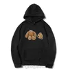 Men's Hoodies Sweatshirts European and American Men's Hooded Sweatshirts Palm Decapitated Bear Print Sweater 43