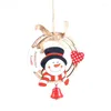 Christmas Decorations 1Pc Santa Claus Snowman Elk Hollow Gift Wooden Pendants Ornaments Wood Craft Tree