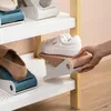 Shoe Storage Holders Household Storages Dustproof Slippers Racks Shoes Cabinet Partition Layered Rack Adjustable Shoe Bracket RRE14679