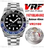 VRF GMT II Batmans VR3186 Montre automatique pour homme 40 mm Lunette en céramique bleue Cadran noir 904L OysterSteel Diamonds Bracelet Super Edition Same Series Card Puretime A1