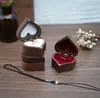 Wood Rings Jewelry Boxes Organizer Display Travel Case Portable Storage Jewelers Brand Lover Heart Box Walnut packaging