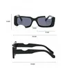 2022 Hiphop Square Solglasögon Kvinnor Män utanför hål Design Vita solglasögon Blue Ladies Vintage Shade Eyewear UV Protection4860295