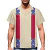 Men's Casual Shirts White Men Short Sleeve Polynesia Tribal Fashion Ribbon Printing Mens Luxury Shirt Oversized Custom Button Down