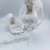 Primeros caminantes, bautizo, zapatos de bebé de encaje blanco, adorno de boda, recuerdo mágico de la infancia, regalo de princesa de primer cumpleaños ostentoso