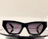 Óculos de sol com tachas dourados olho de gato preto/cinza para mulheres óculos de sol verão lentes UV400