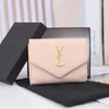 Stylish Genuine Leather Wallets Women Letter Designer Purses Ladies Envelope Purses Pouch Card Holder With Box