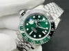 GMT II 126720 Vänster Hand Mens Watch VR Black Green Ceramic 904L Rostfritt stål Swiss 3186 Automatisk 28800VPH SAPPHIRE CRYSTAL LUXURY CRISTWATCH VATTENSKAP