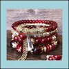 Brins de perles Femmes Bijoux De Mode Boho Moyen-Orient Style Marin Conception Originale Mtilayer Bague Bracelets De Perles Cristal B Bdehome Ottal