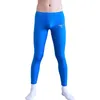 Herrbyxor män manlig elastisk midja stretchig bulge påse leggings solid färg atletisk yoga gym fitness spring bottnar