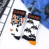 Мужские носки Hy42-Wonderful Happy Spring Stockings Retro Letter Black White Men Casual Sock Sports смешно