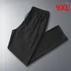 Men's Pants Men's High Quality Casual Men Summer Cool Sweatpants Male Trousers Breathable Elastic Plus Size 8XL 9XL Black Pant HX337